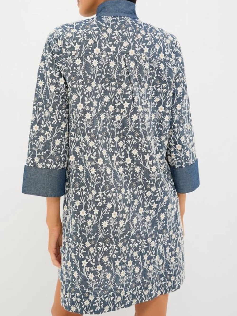 Tuckernuck Embroidered Chambray Wildflower Meadows Megan Dress - Picture 2 of 7
